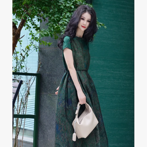 【幽碧】连衣裙 设计时尚优雅大气连衣裙L-5769女款118cm 340g