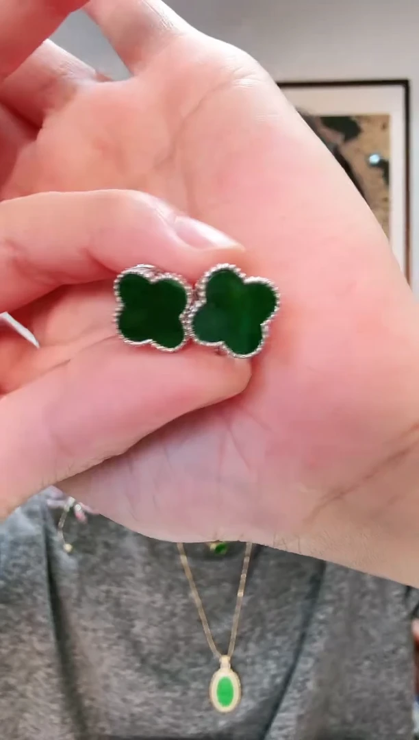 【闪购商品】翡翠颈饰银S925镶嵌耳饰