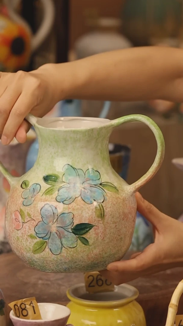 陶瓷494景德镇设计师手作花器摆件侘寂风