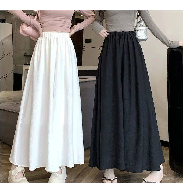 简约小众设计九分裤子显瘦阔腿高腰时髦裤裙法式春秋显高女裤韩版