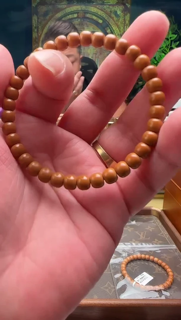 手串橄榄核老挝核尖单圈手串6.6mm