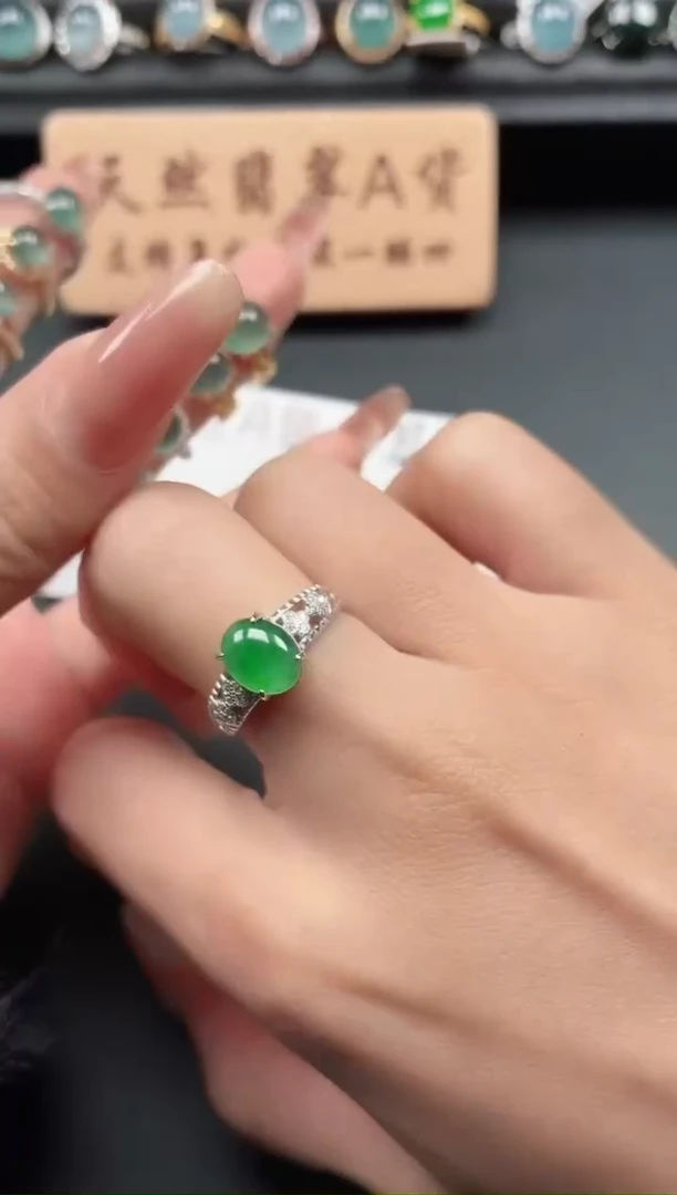 银S925镶嵌戒指翡翠111
