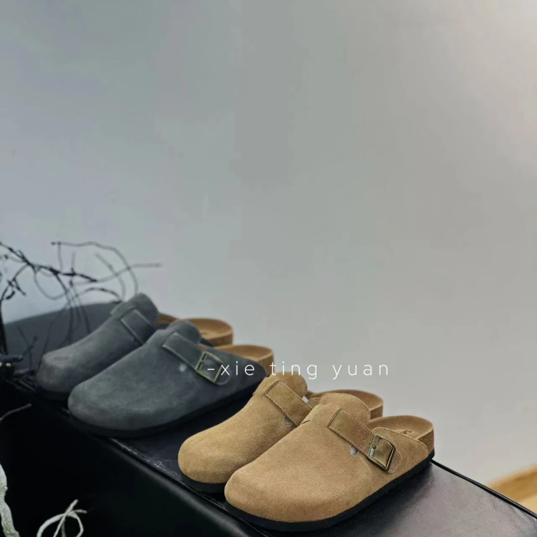 微瑕（色差）男勃肯鞋包头外穿半拖一脚蹬懒人6213