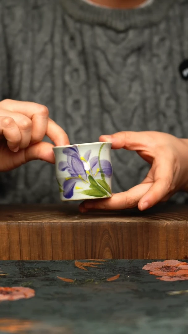 杯釉下彩手工手绘同款陶器