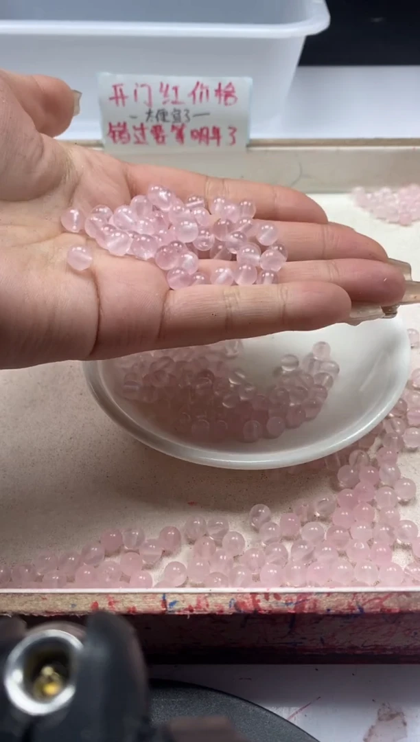 【闪购商品】水晶颈饰未镶嵌w934粉水晶6mm*50颗