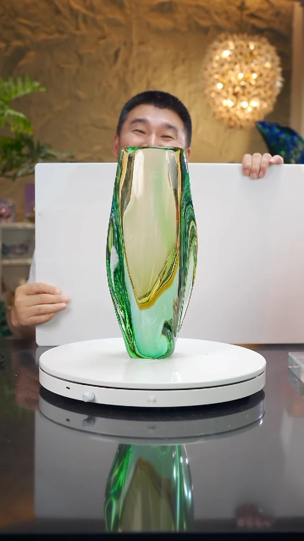 手工艺品琉璃福利琥珀绿花瓶