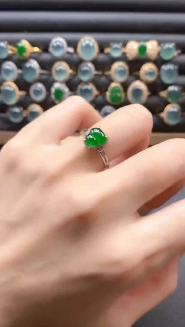 银S925镶嵌戒指翡翠15151