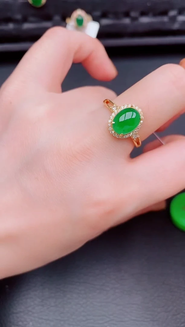 【闪购商品】翡翠戒指银S925镶嵌天然a货翡翠249