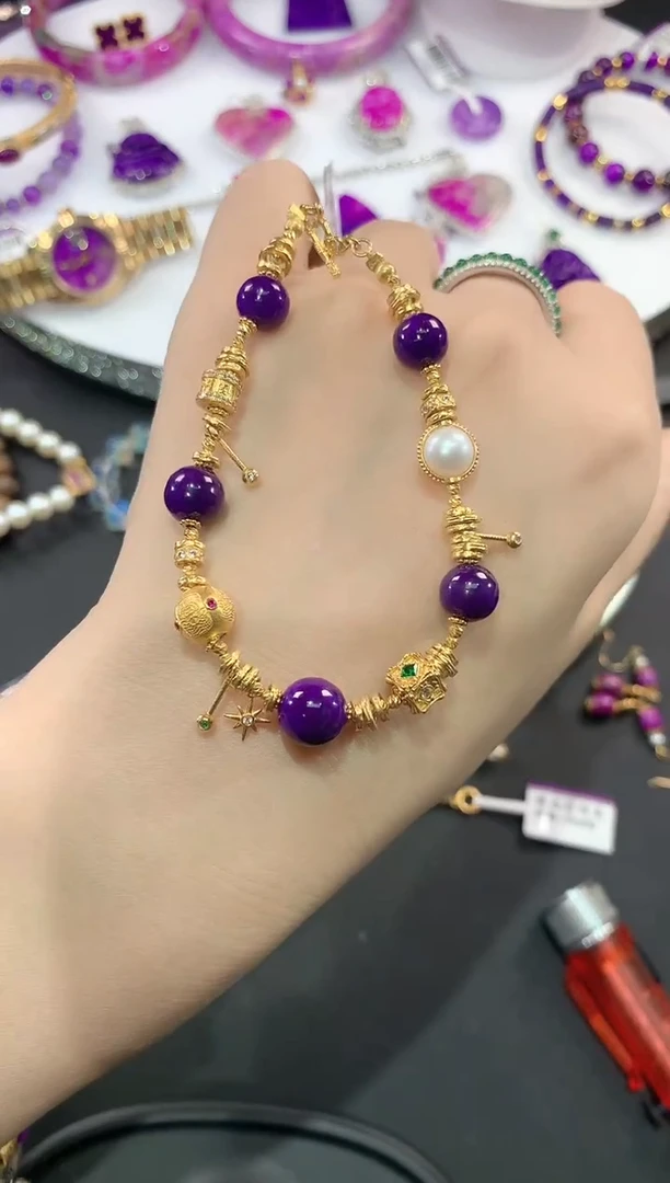 苏纪石（舒俱来）18K金镶嵌.手链