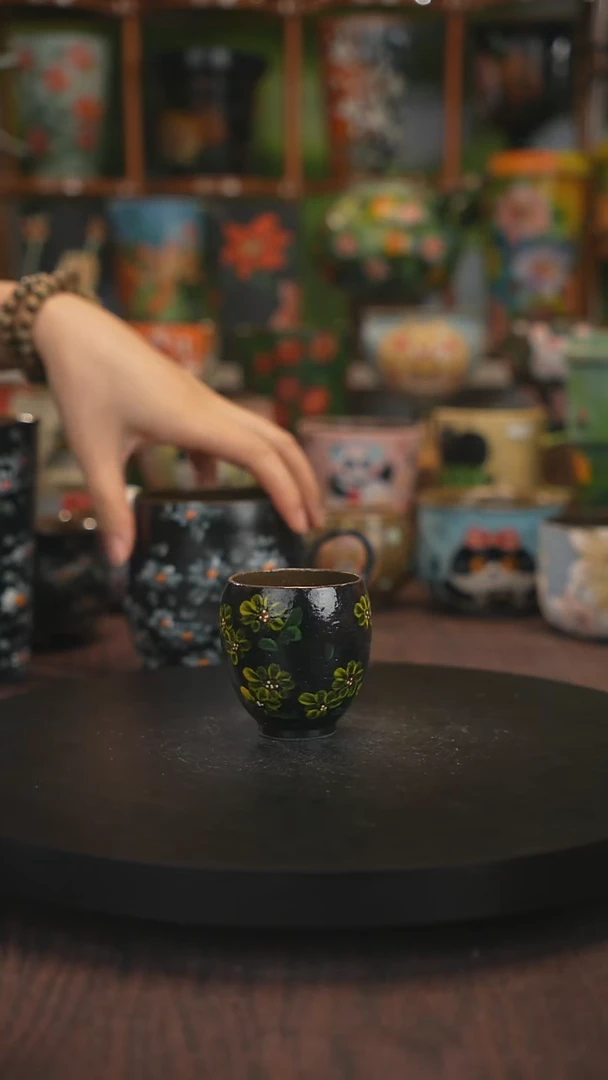 紫砂油画手绘釉下彩