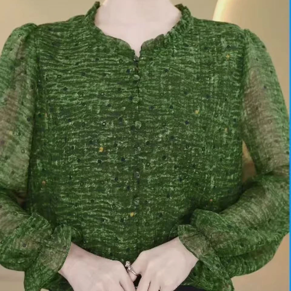 【清货】2025春夏新款高端印花上衣女百搭设计感气质轻奢高级衬衫