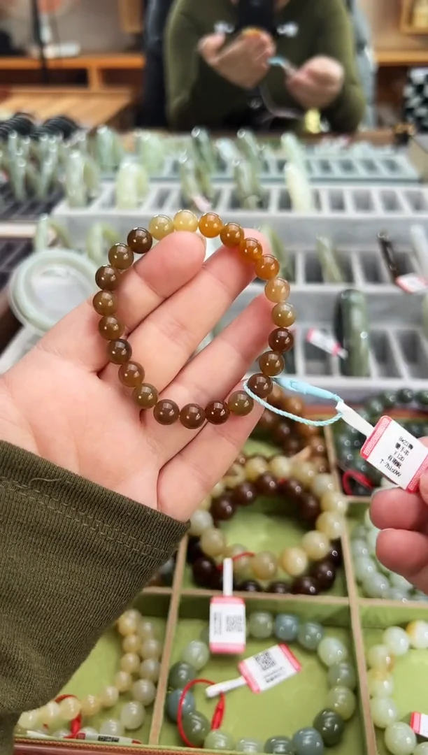 未镶嵌手串和田玉且末料糖手串卡8