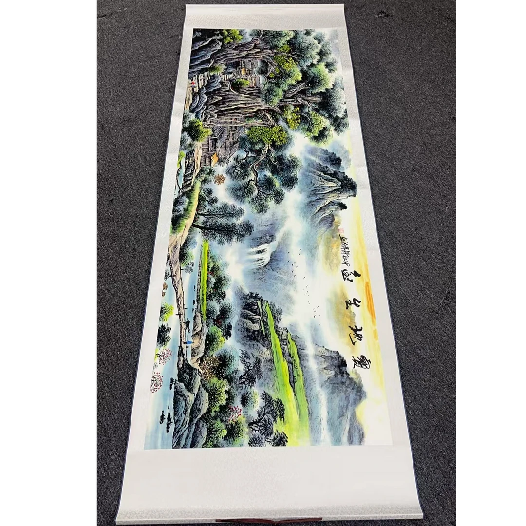 六尺《宝地生金》卷轴横幅精装裱