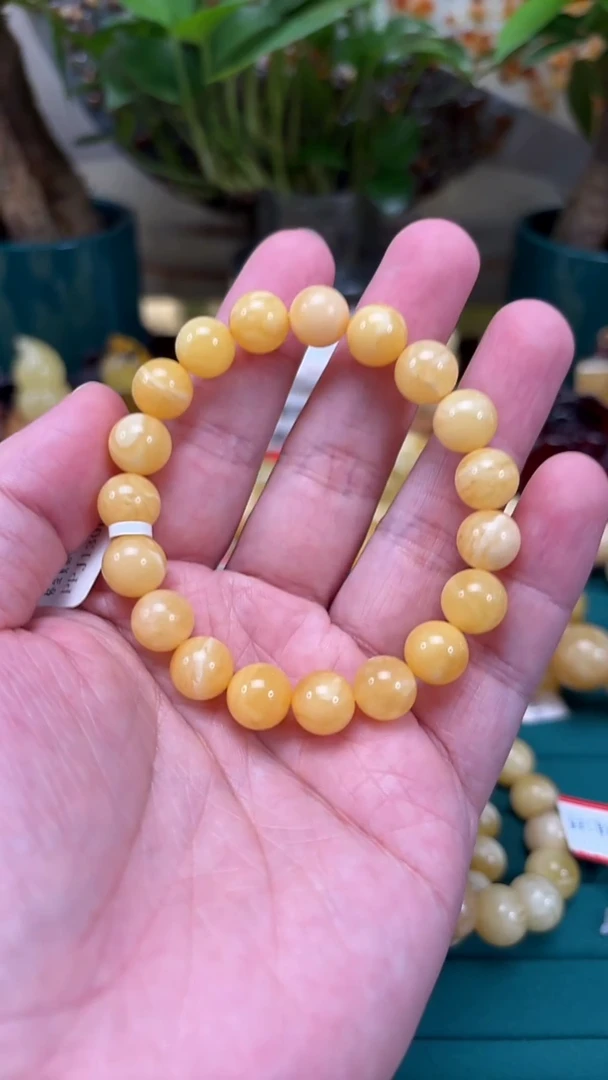 手链蜜蜡未镶嵌p49俄白浓蜡小年份手串 11.34克 10mm