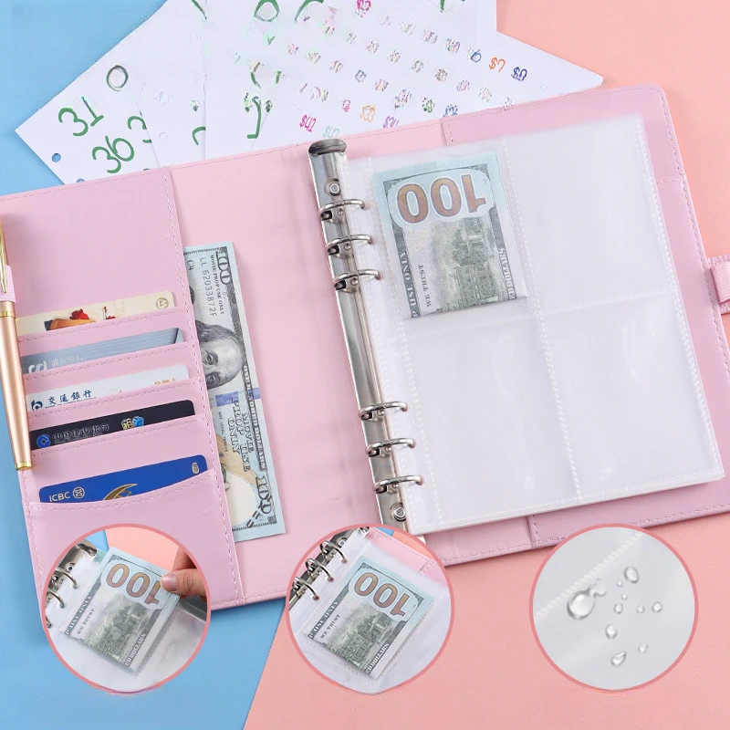 2025年新款存钱本活页卡膜可放钱大容量100天储蓄笔记本活页理财
