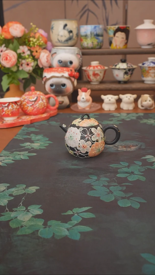 花满蹊  黑色紫砂龙蛋壶