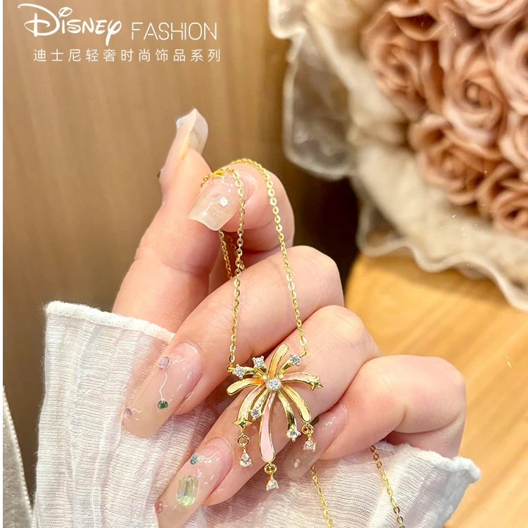 Disney/迪士尼 坠链均925银 浪漫烟花女士项链小众生日礼物送女友