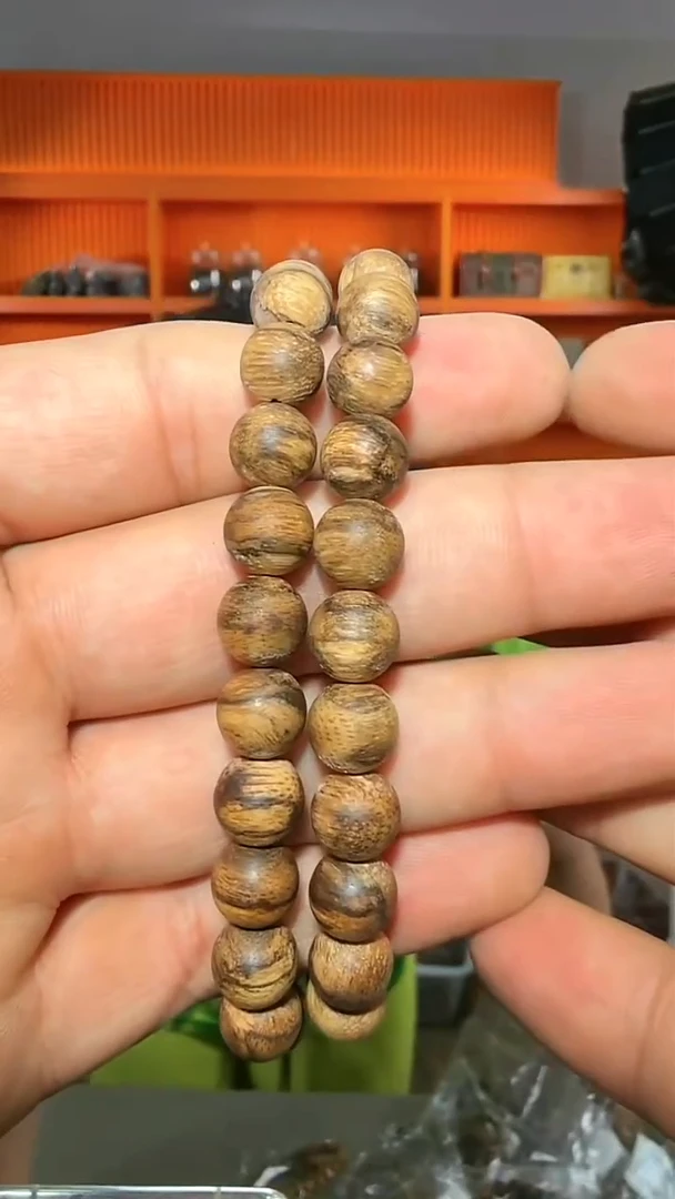 沉香手串14号单圈达拉干虎斑0.9多样性发一