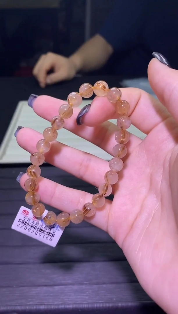 【闪购商品】水晶Q023玫瑰钛晶单圈7mm未镶嵌多样性发其一