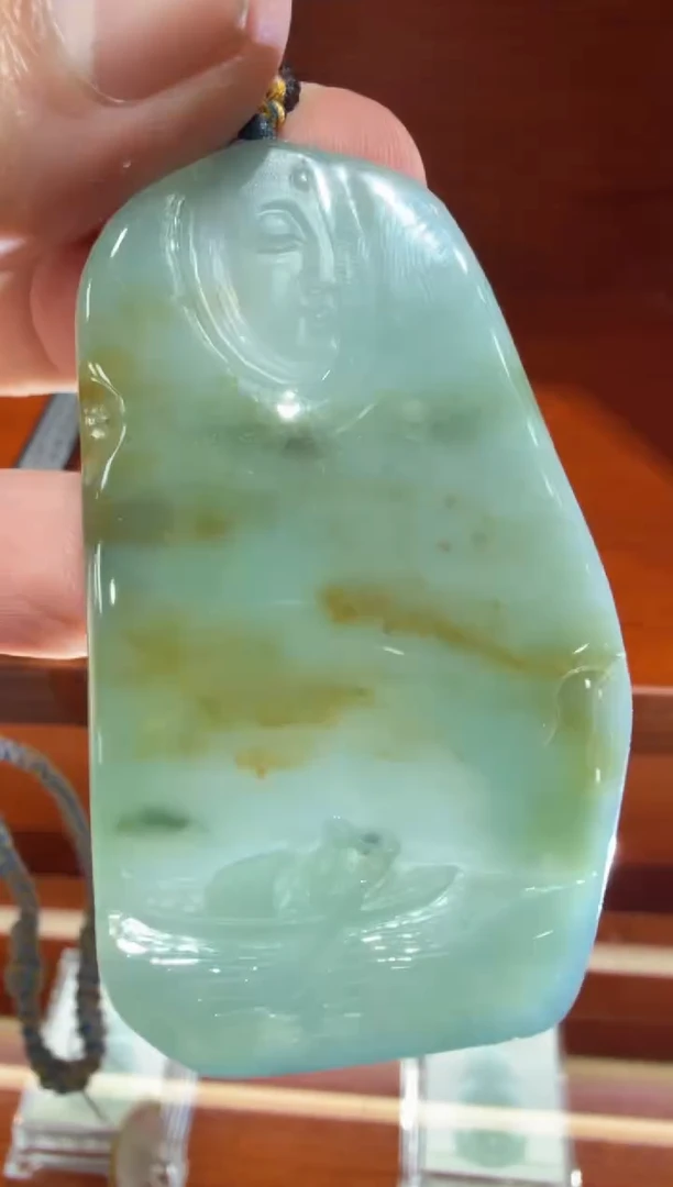 未镶嵌挂件翡翠A货翡翠孤品国雕谢林工