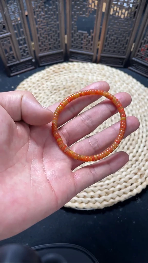 未镶嵌手串南红玛瑙包浆直切手串5mm