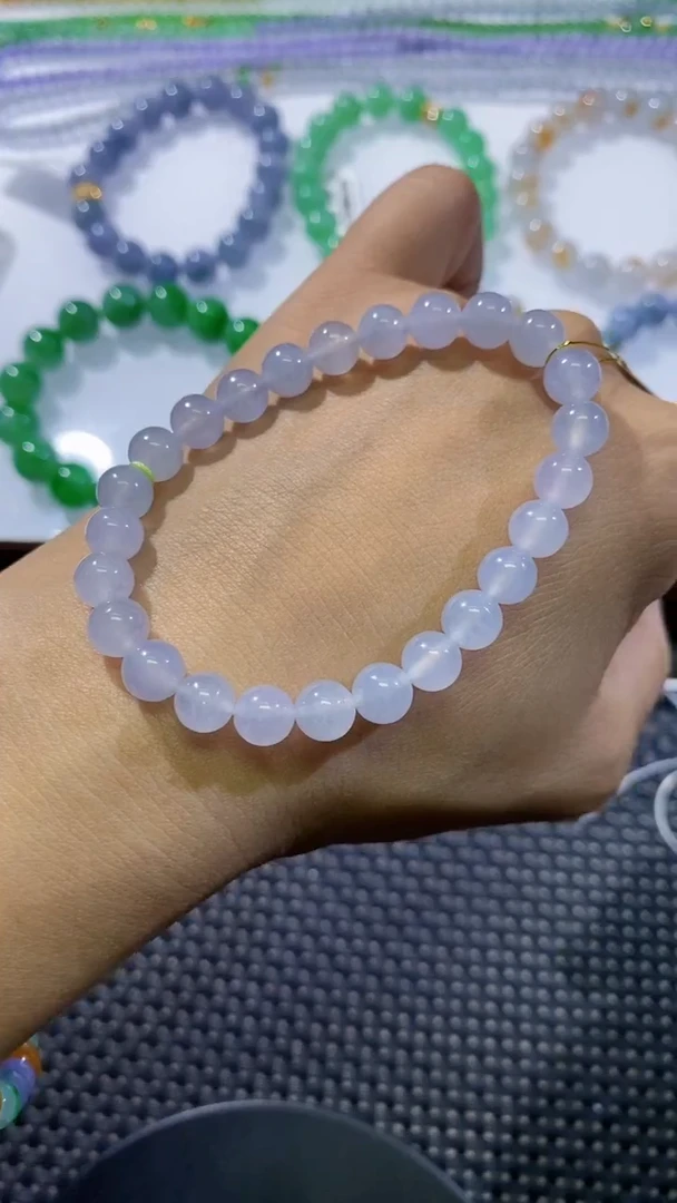 散珠翡翠卡7加粉手串