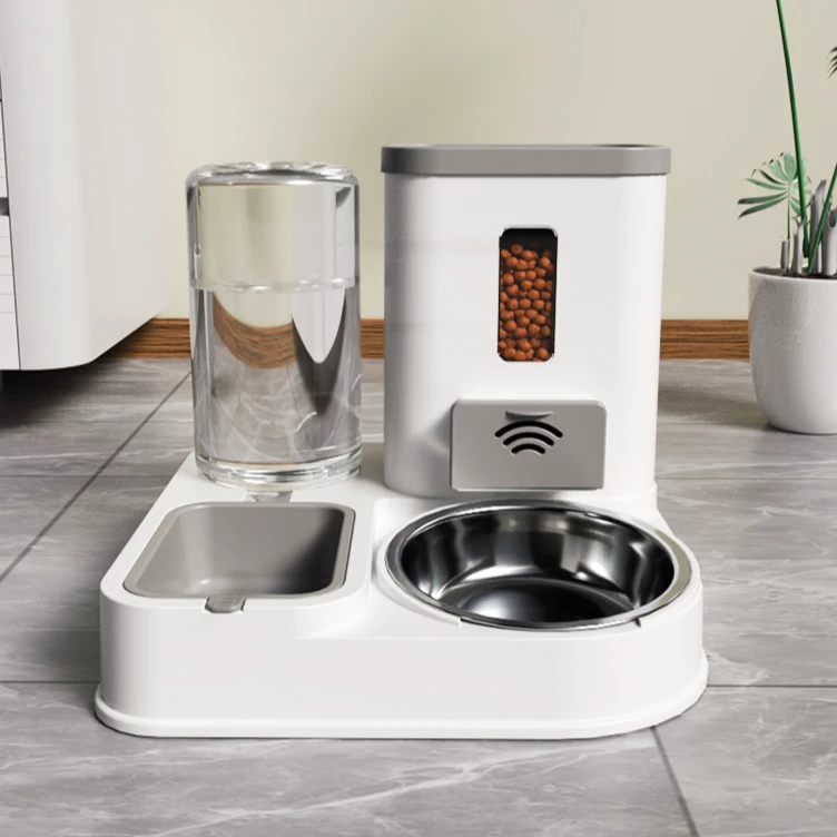 猫咪自动喂食器饮水机一体猫食盆猫碗狗碗双碗狗狗猫咪喝水碗宠物