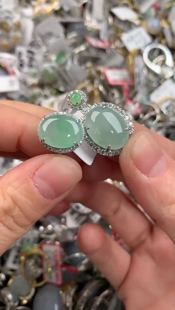 银S925镶嵌戒指翡翠555               8