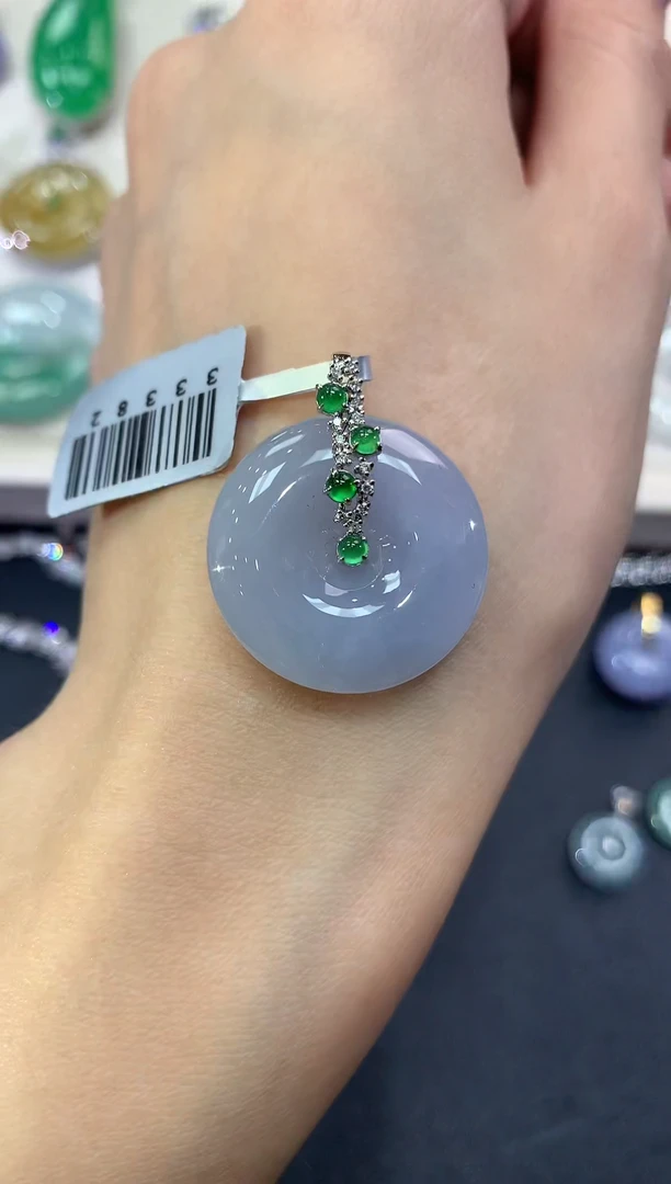 【闪购商品】翡翠吊坠(不含链)18K金镶嵌a22多样性一件发紫货有色差