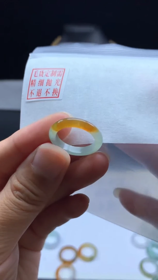 未镶嵌定制翡翠毛货需精细抛光戒圈14#