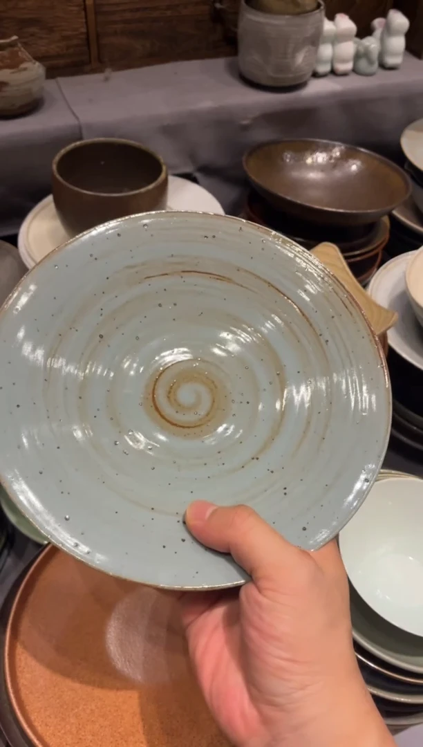 瓷片没***?949 蓝麻点斗盘1个