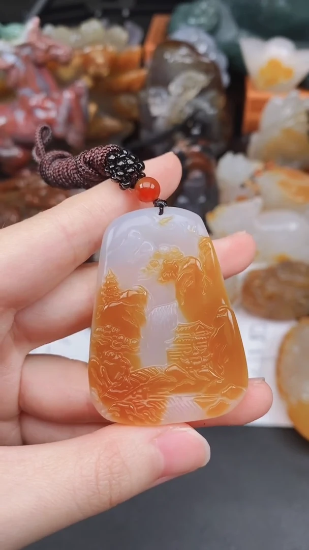 未镶嵌颈饰玛瑙/玉髓胡**畫AA