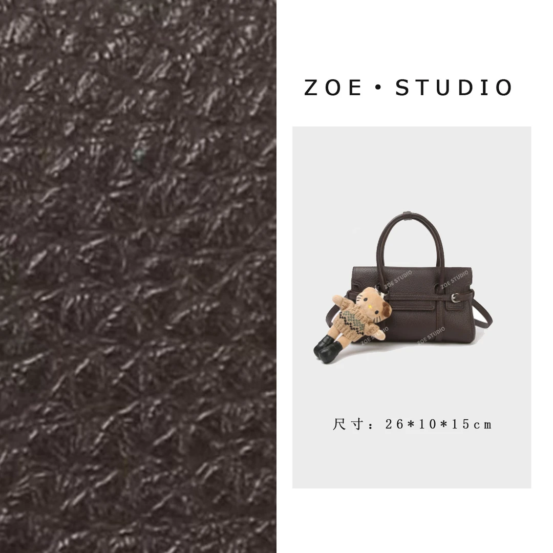 【佐伊甄选】SKL-8228-咖啡色轻奢女士时尚小众真皮单肩挎包