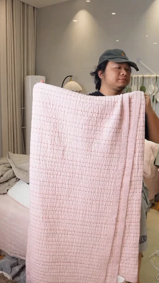 棉米粒绣砂洗240*260粉色