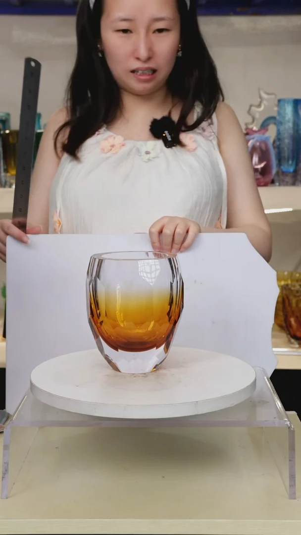 琉璃 高15.5琉璃花瓶果盘摆件