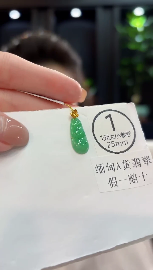 颈饰18K金镶嵌翡翠 缅甸A货/支持复检/一件