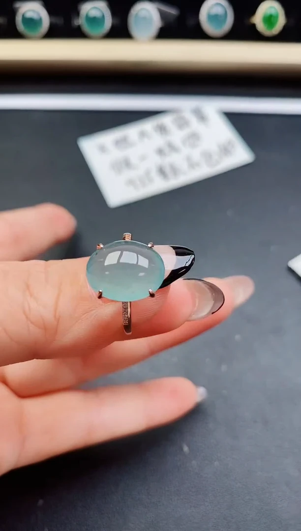 翡翠戒指银S925镶嵌508050