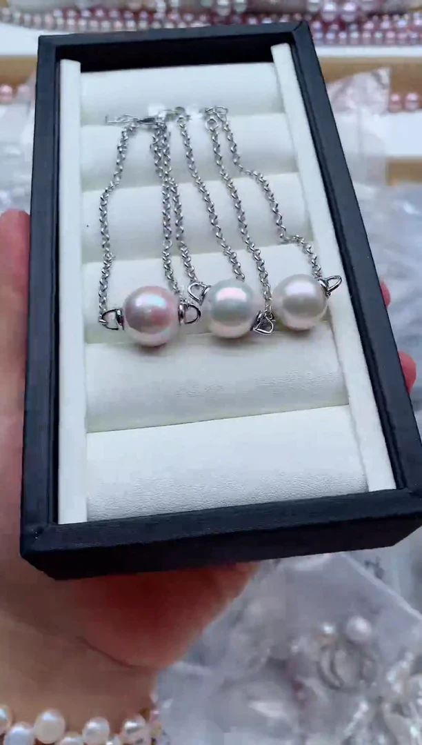 银S925镶嵌手链淡水珍珠多样性发其一，非无暇