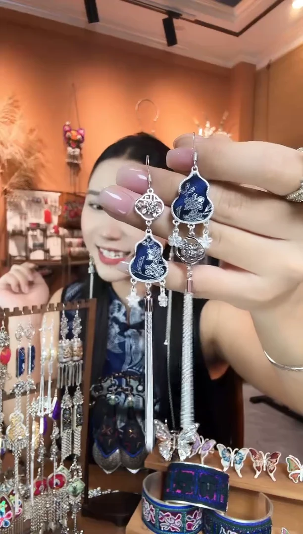 刺绣纯手工民族风耳环