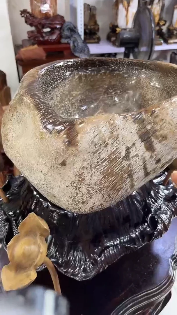 缅甸天然硅化玉摆件