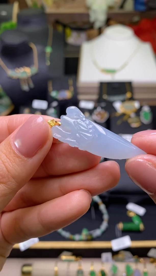 【闪购商品】翡翠颈饰18K金镶嵌净货17963