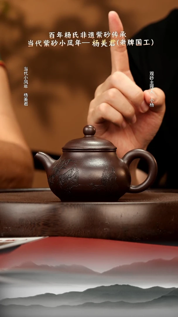 茶壶紫砂26 铁皮石红潘壶230c 紫砂壶W