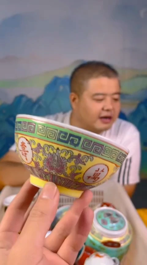 摆件景德镇陶瓷青花摆件9一对碗