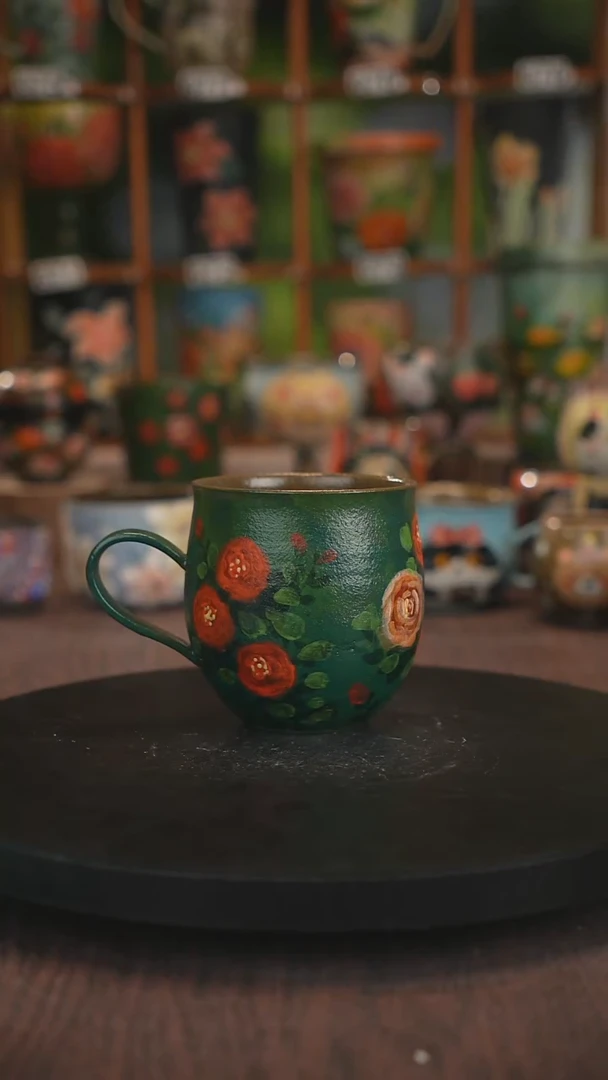 紫砂油画手绘釉下彩