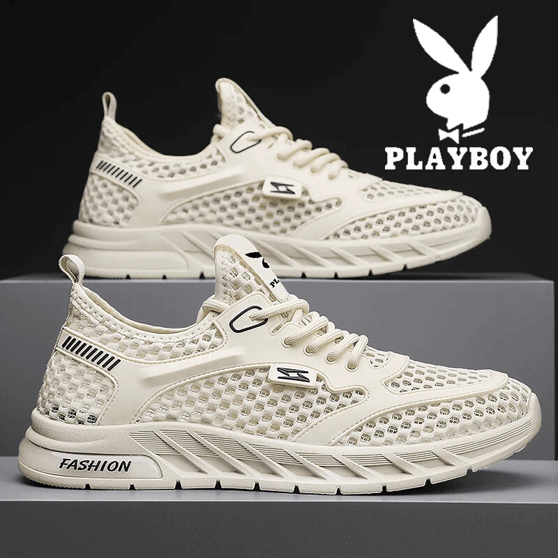 花花公子网面男鞋夏季新款男生透气休闲百搭运动潮流网鞋子男款