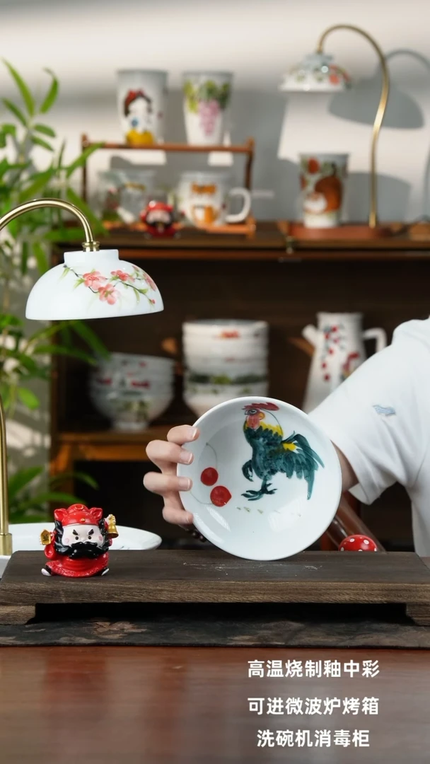 瓷片景德镇手绘釉中彩（食品级）小胖碗
