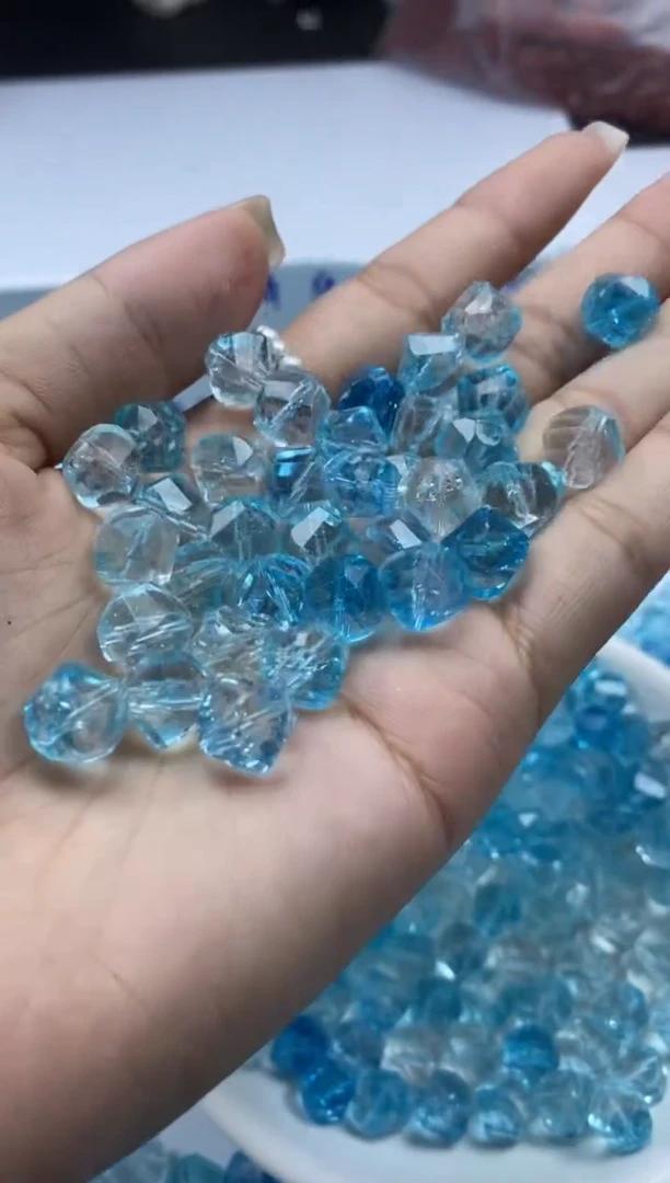 未镶嵌颈饰水晶w1851海蓝宝阿赛扭珠10mm*10颗