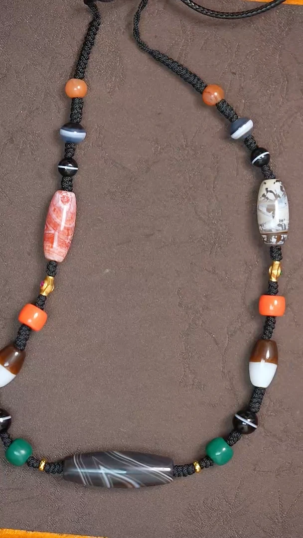 未镶嵌颈饰玛瑙/玉髓缠丝吊坠（多样性发货，发其一）