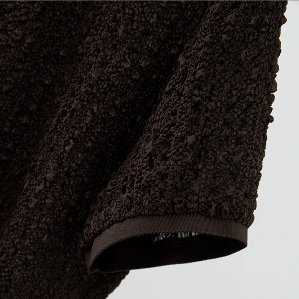 短袖皱肌理百搭圆领薄衬衫NCY4A1004-