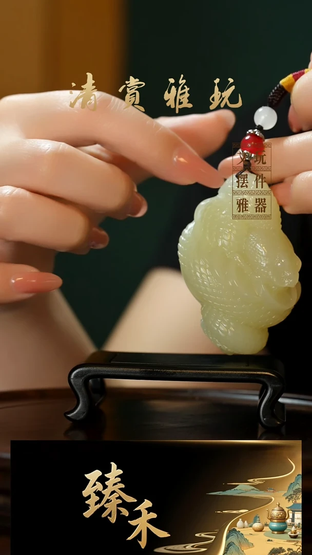 玉《腰缠万贯》玉石手把件